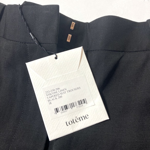 Toteme Tapered Suit Trouser NWT Linen Viscose- Black - Size 36, 38 - Picture 14 of 14